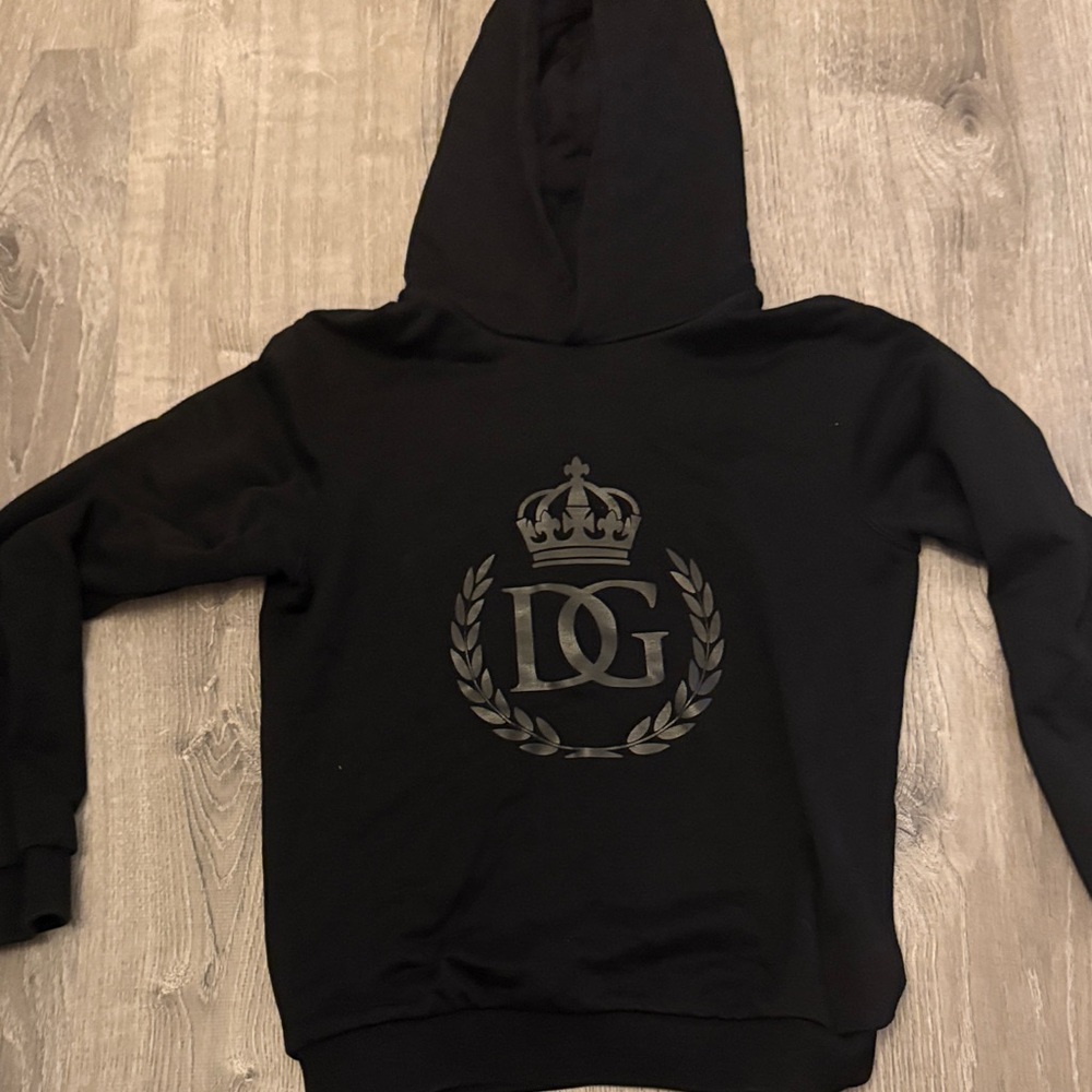 Dolce & Gabbana Black Hoodie with Crown Logo